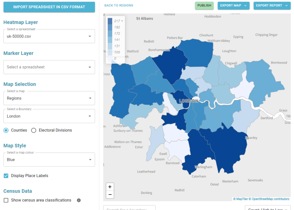 Heatmap of London