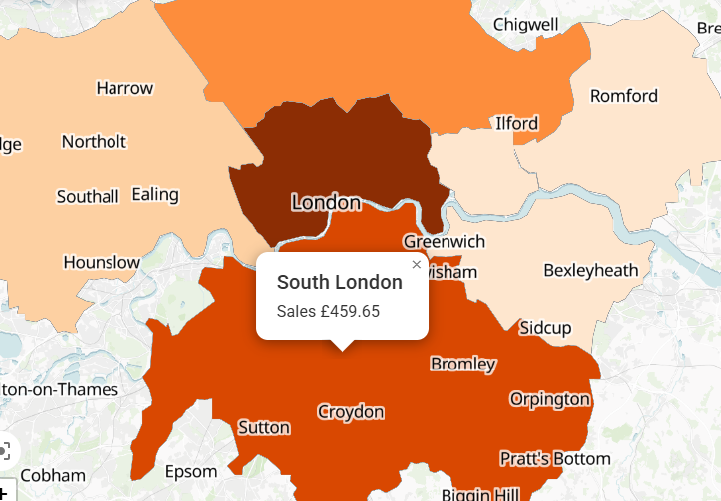 Sales Territory Postcode Heatmap